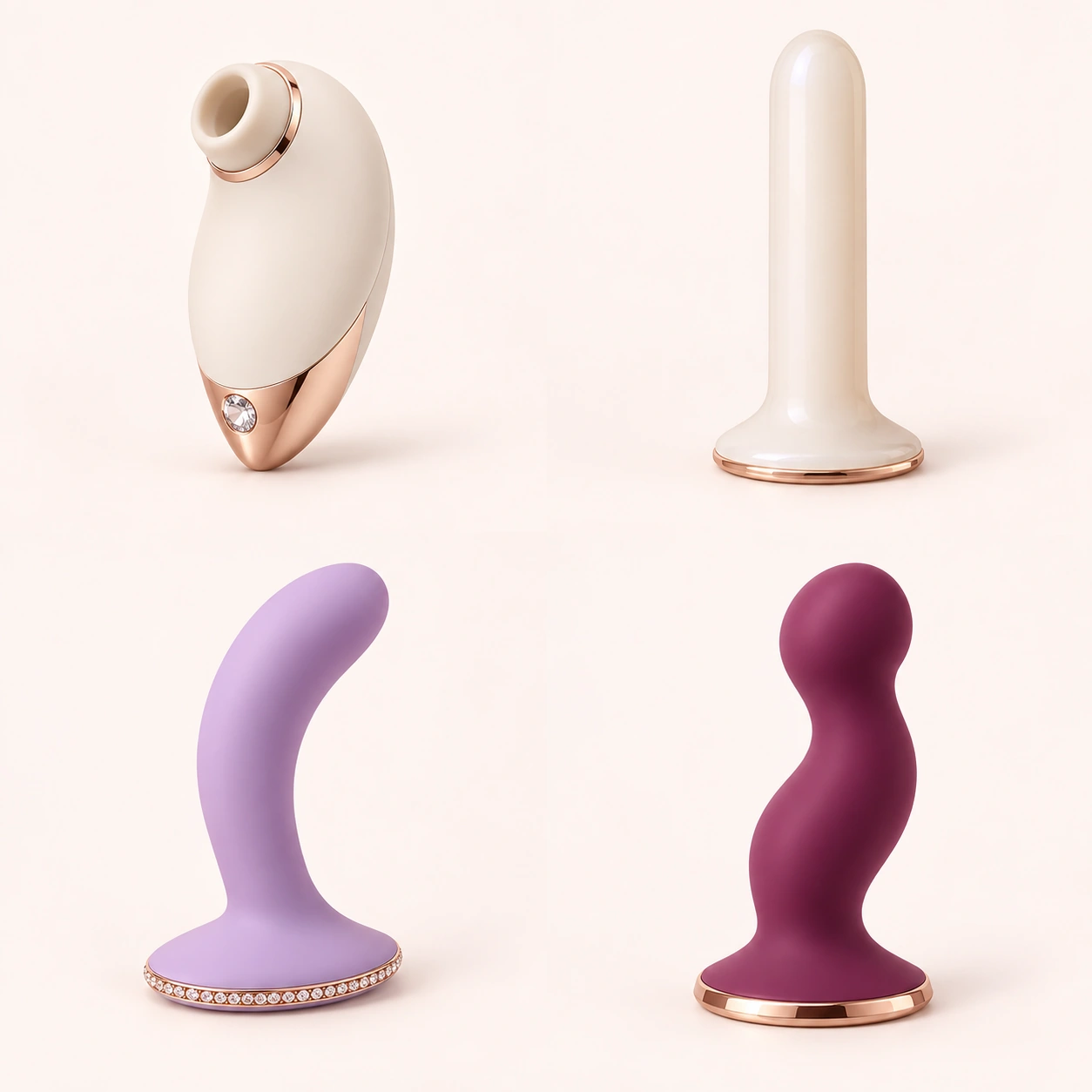直线圆顶假阳具，乳白